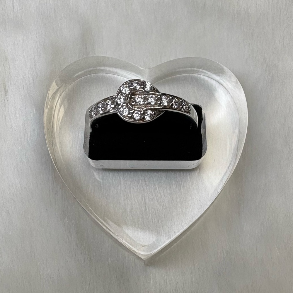 925 Sterling Silver CZ Knot Ring